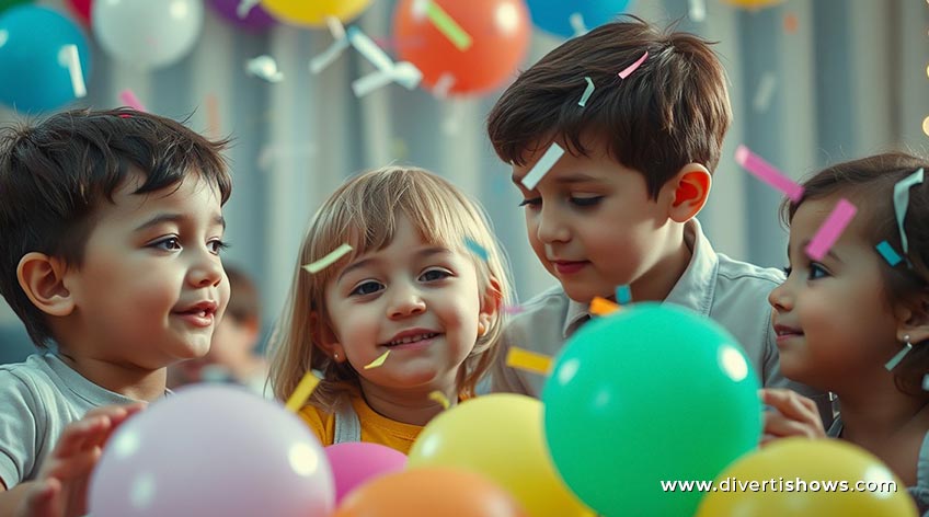 Niños divirtiéndose en una fiesta infantil